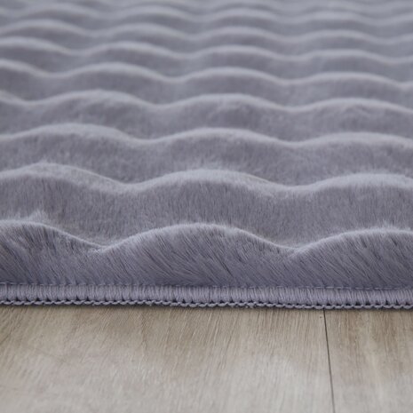Felicia Hochflor Flauschiger Grau Teppich - 3d Design Felicia Hochflor Flauschiger Grau Teppich - 3d Design