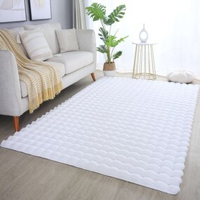 Felicia Hochflor Flauschiger Weiß Teppich - 3d Design Felicia Hochflor Flauschiger Weiß Teppich - 3d Design