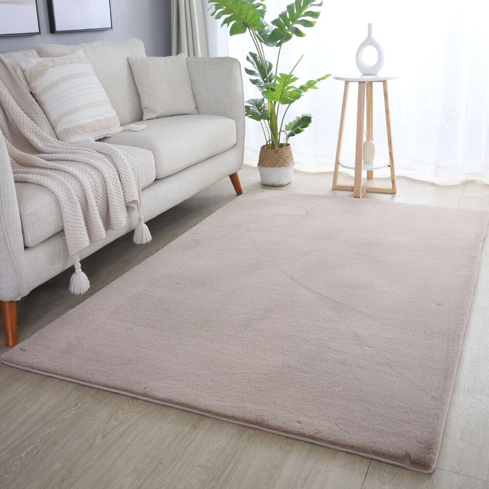 Teresa Hochflor Flauschiger Beige Teppich - Teresa Hochflor Flauschiger Beige Teppich -