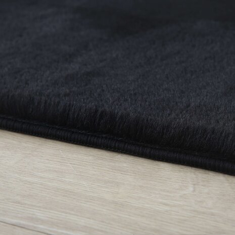 Teresa Hochflor Flauschiger Schwarz Teppich - Teresa Hochflor Flauschiger Schwarz Teppich -