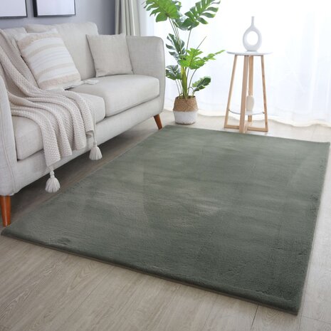 Teresa Hochflor Flauschiger Grün Teppich - Teresa Hochflor Flauschiger Grün Teppich -