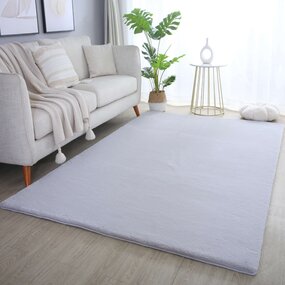 Teresa Hochflor Flauschiger Silberner Teppich - Teresa Hochflor Flauschiger Silberner Teppich -