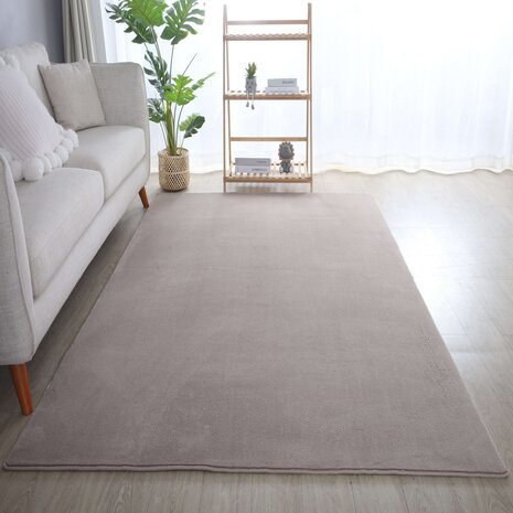 Alberta Kurzflor Flauschiger Beige Teppich - Alberta Kurzflor Flauschiger Beige Teppich -