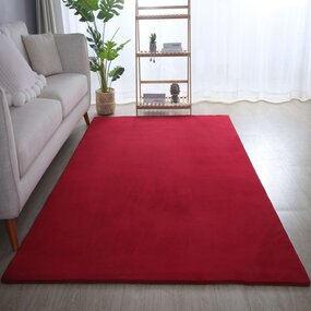 Alberta Kurzflor Flauschiger Rot Teppich - Alberta Kurzflor Flauschiger Rot Teppich -