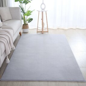Alberta Kurzflor Flauschiger Silberner Teppich - Alberta Kurzflor Flauschiger Silberner Teppich -