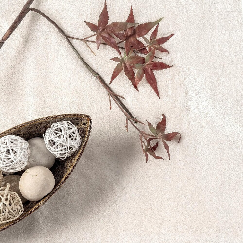 Waschbarer Teppich - Solid Weiß Waschbarer Teppich - Solid Weiß