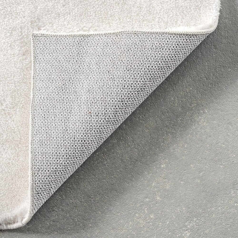 Waschbarer Teppich - Solid Weiß Waschbarer Teppich - Solid Weiß