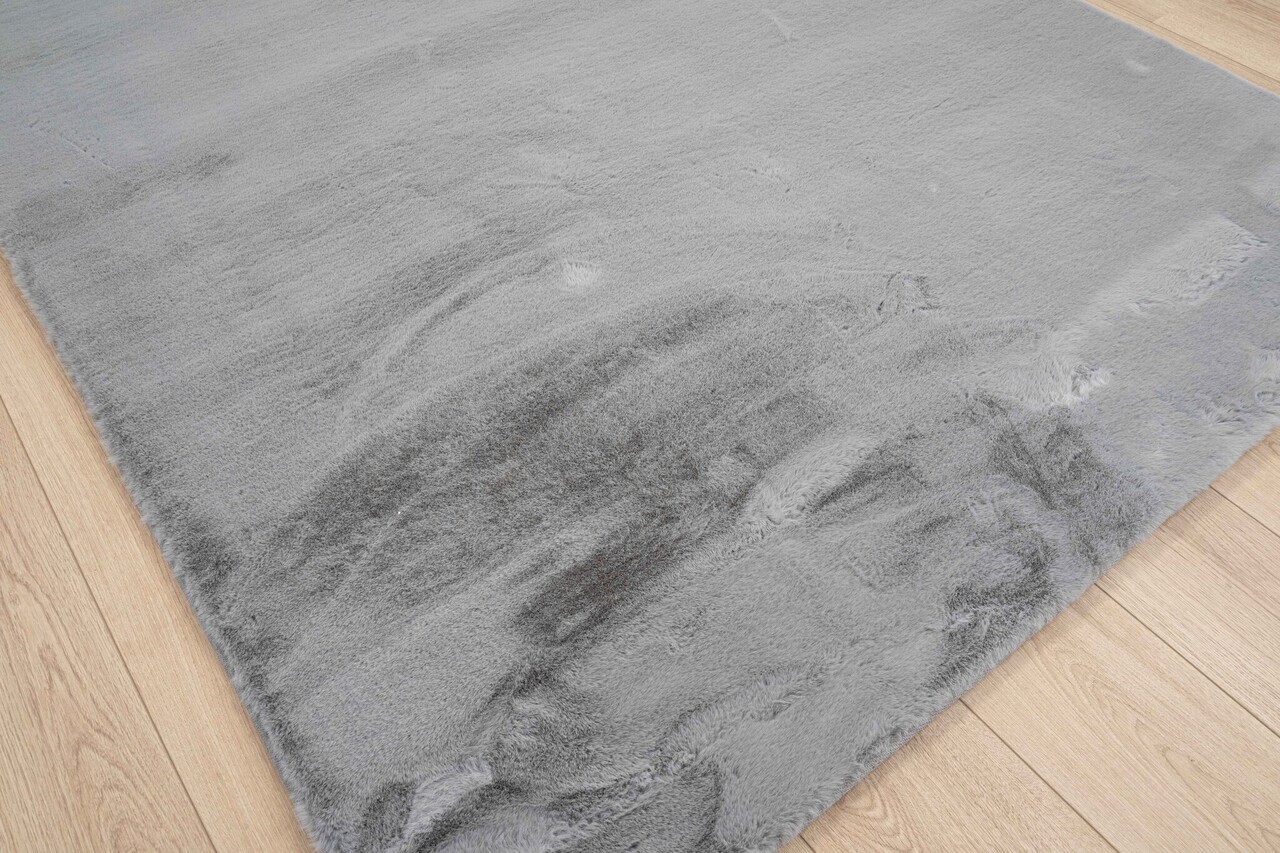 Flauschiger Teppich - Einfarbig Hochflor Superweich - HellGrau/Silber Flauschiger Teppich - Einfarbig Hochflor Superweich - HellGrau/Silber