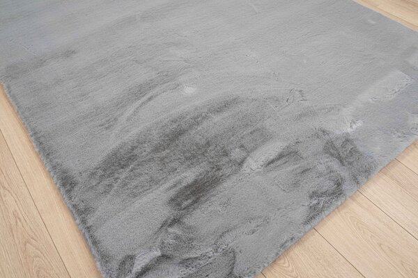 Flauschiger Teppich - Einfarbig Hochflor Superweich - HellGrau/Silber Flauschiger Teppich - Einfarbig Hochflor Superweich - HellGrau/Silber