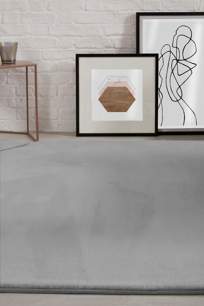 Flauschiger Teppich - Einfarbig Hochflor Superweich - HellGrau/Silber Flauschiger Teppich - Einfarbig Hochflor Superweich - HellGrau/Silber