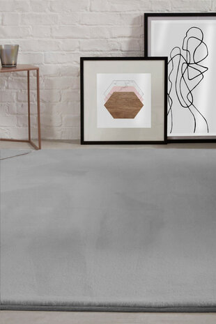 Flauschiger Teppich - Einfarbig Hochflor Superweich - HellGrau/Silber Flauschiger Teppich - Einfarbig Hochflor Superweich - HellGrau/Silber