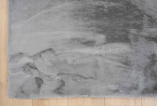 Flauschiger Teppich - Einfarbig Hochflor Superweich - HellGrau/Silber Flauschiger Teppich - Einfarbig Hochflor Superweich - HellGrau/Silber