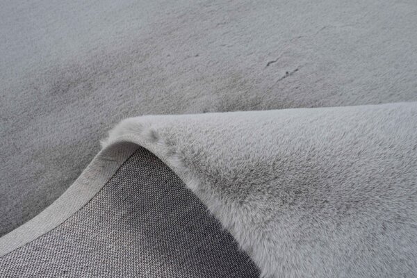Flauschiger Teppich - Einfarbig Hochflor Superweich - HellGrau/Silber Flauschiger Teppich - Einfarbig Hochflor Superweich - HellGrau/Silber