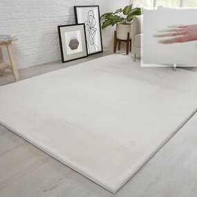Flauschiger Teppich - Einfarbig Hochflor Superweich - Creme Flauschiger Teppich - Einfarbig Hochflor Superweich - Creme