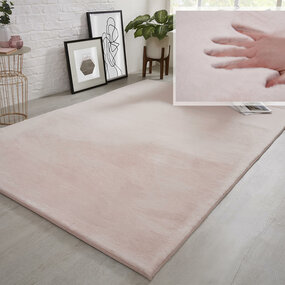 Flauschiger Teppich - Einfarbig Hochflor Superweich - Rosa Flauschiger Teppich - Einfarbig Hochflor Superweich - Rosa