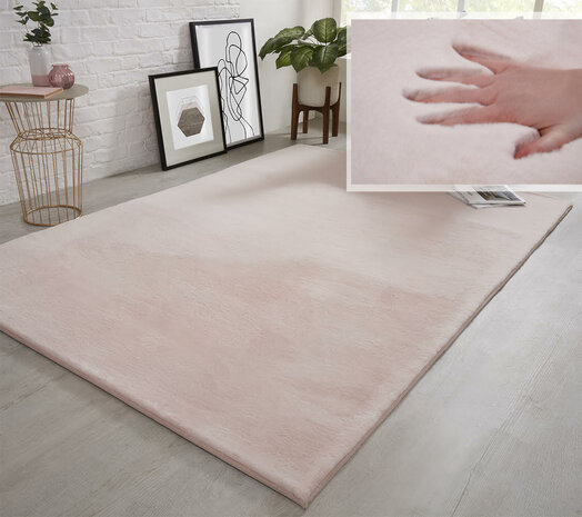 Flauschiger Teppich - Einfarbig Hochflor Superweich - Rosa