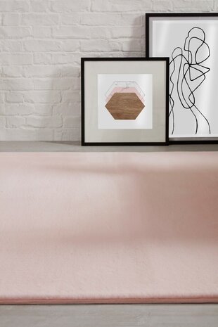 Flauschiger Teppich - Einfarbig Hochflor Superweich - Rosa