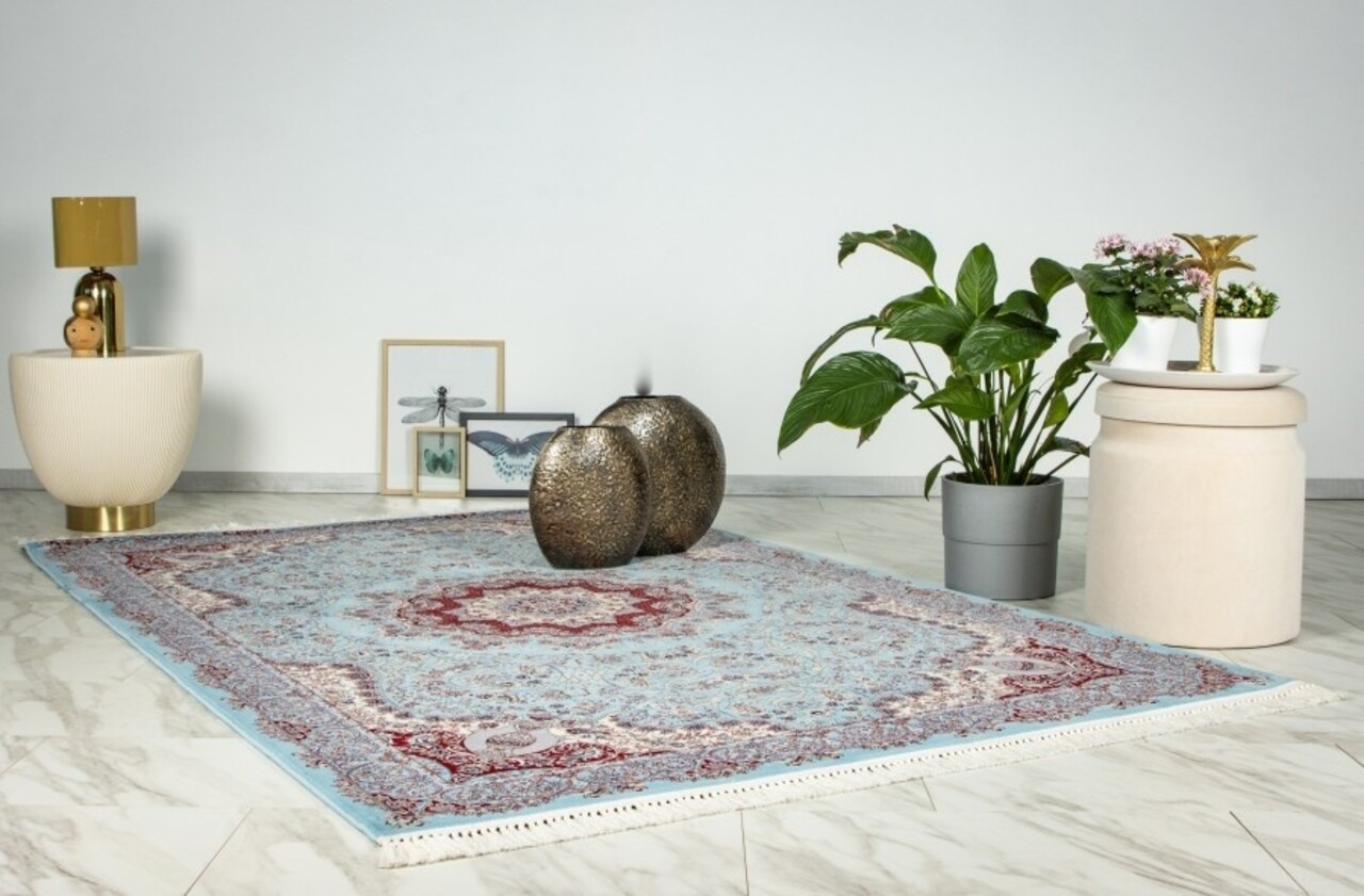 Darius Teppich - Medaillon Oriental Klassisch Persisch Design - Blau