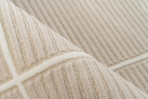 Claire Teppich - Japandi Style Blocked And Striped Modern - Beige Claire Teppich - Japandi Style Blocked And Striped Modern - Beige