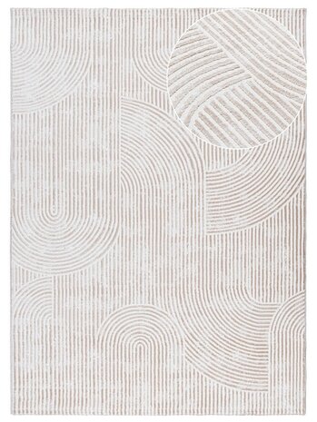 Nara Modern Teppich im japanischen Stil - Beige Nara Modern Teppich im japanischen Stil - Beige