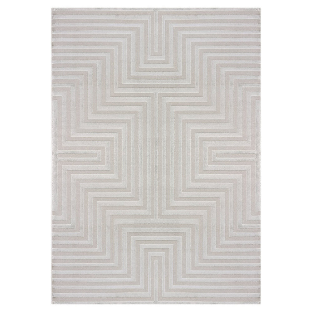 Cara teppich - Labyrinth Modern Japandi - Silber Cara teppich - Labyrinth Modern Japandi - Silber