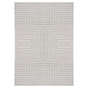 Cara teppich - Labyrinth Modern Japandi - Silber Cara teppich - Labyrinth Modern Japandi - Silber