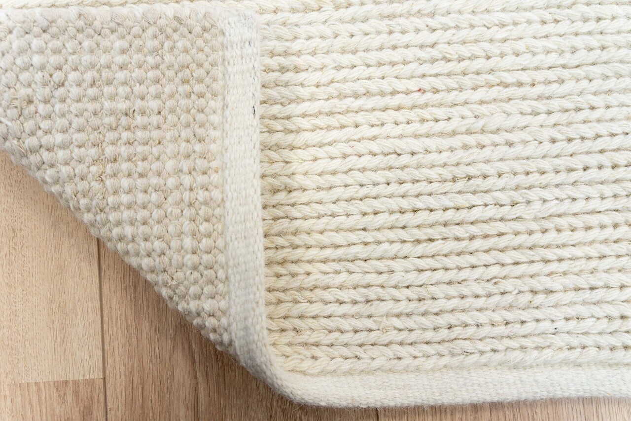 Teppich Rati - Handgewebte Wolle geflochten Modern - Creme Teppich Rati - Handgewebte Wolle geflochten Modern - Creme