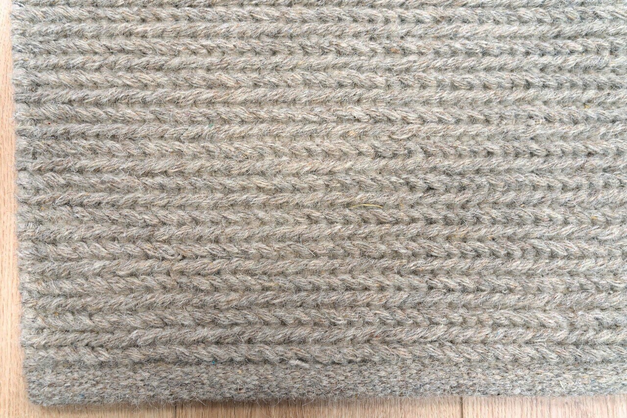 Rati Teppich - Handgewebte Wolle geflochten Modern - Beige / Taupe Rati Teppich - Handgewebte Wolle geflochten Modern - Beige / Taupe