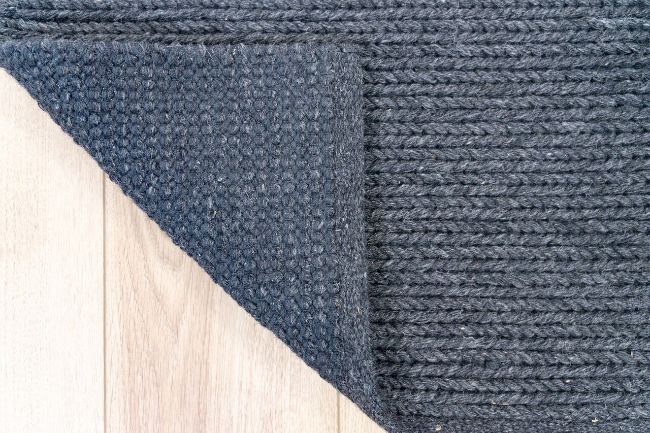 Teppich Rati - Handgewebte Wolle geflochten Modern - Anthrazit Teppich Rati - Handgewebte Wolle geflochten Modern - Anthrazit