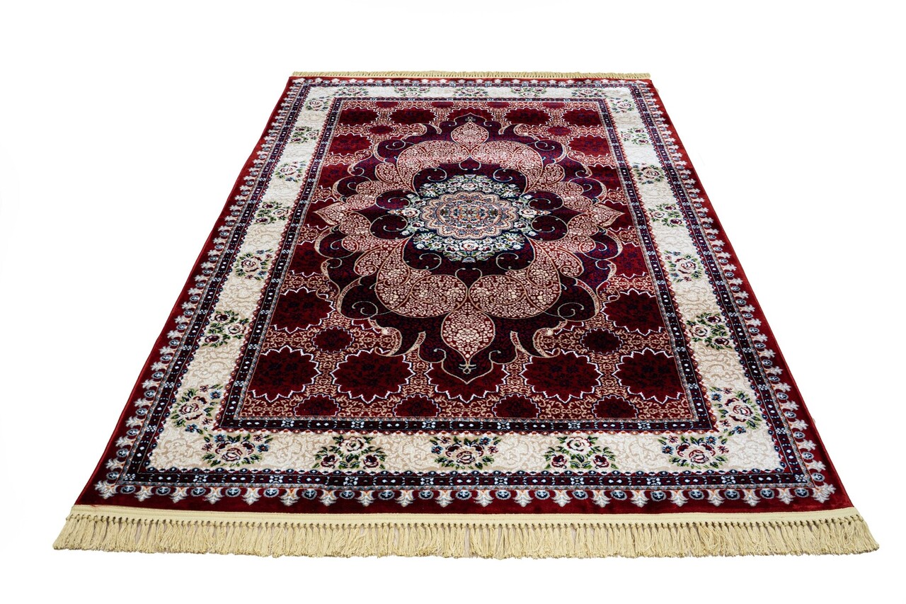 Isfahan Teppich - Oriental Medaillon Floral Classic - Rot / Blau Isfahan Teppich - Oriental Medaillon Floral Classic - Rot / Blau