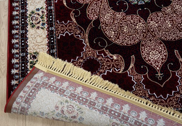 Isfahan Teppich - Oriental Medaillon Floral Classic - Rot / Blau Isfahan Teppich - Oriental Medaillon Floral Classic - Rot / Blau