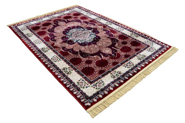 Isfahan Teppich - Oriental Medaillon Floral Classic - Rot / Blau Isfahan Teppich - Oriental Medaillon Floral Classic - Rot / Blau