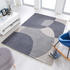 Wollteppich Abstrakt - Rado Glow Grau Wollteppich Abstrakt - Rado Glow Grau
