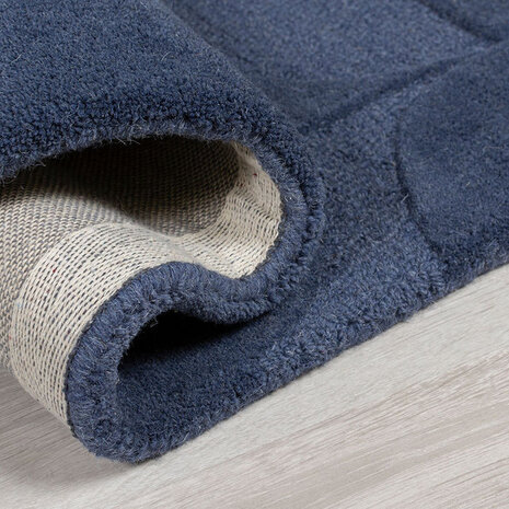 Modern Wollteppich - Gigi Blau Modern Wollteppich - Gigi Blau