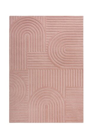 Zen-Teppich - Japandi - Kurzflor - 100% Wolle Modern - Rosa