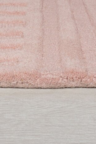 Zen-Teppich - Japandi - Kurzflor - 100% Wolle Modern - Rosa