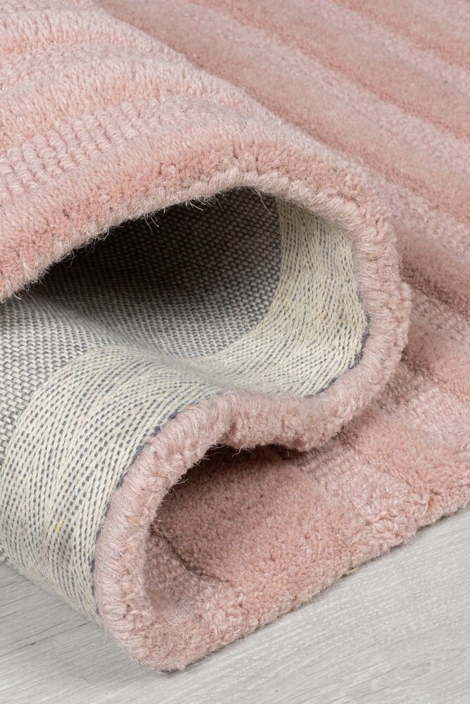 Zen-Teppich - Japandi - Kurzflor - 100% Wolle Modern - Rosa