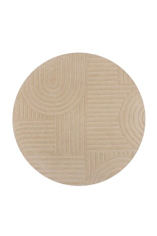 Zen Modern Japandi – Ø 160 cm – Kurzflor Wollteppich – 100 % Wolle – Natur / Beige Zen Modern Japandi – Ø 160 cm – Kurzflor Wollteppich – 100 % Wolle – Natur / Beige