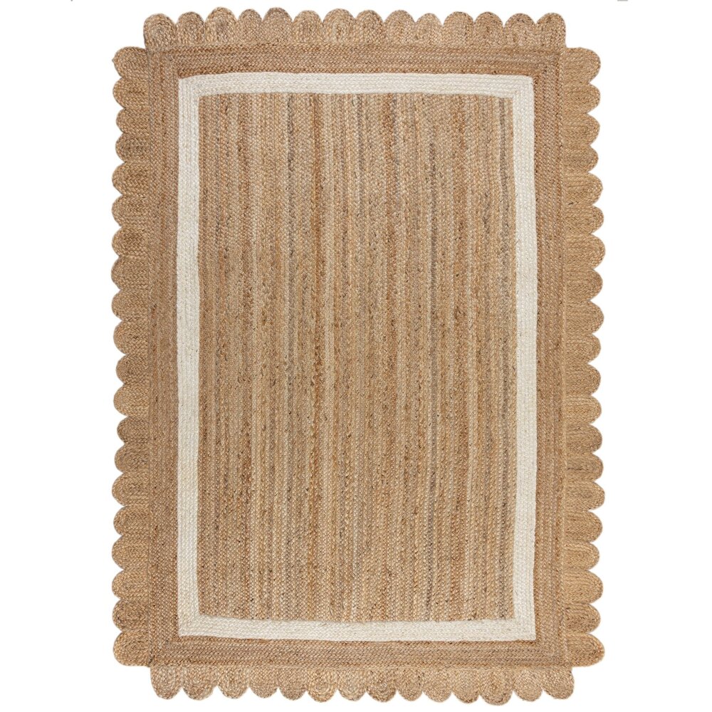 Grace Teppich - Jute - Kurzflor Modern - Natur / Weiß Grace Teppich - Jute - Kurzflor Modern - Natur / Weiß