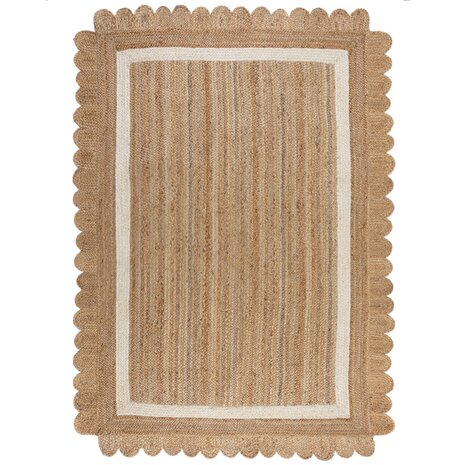 Grace Teppich - Jute - Kurzflor Modern - Natur / Weiß Grace Teppich - Jute - Kurzflor Modern - Natur / Weiß