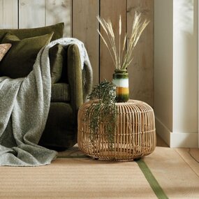 Teppich Kira - Jute - Kurzflor - Fischgrätenmuster Modern - Natur / Grün Teppich Kira - Jute - Kurzflor - Fischgrätenmuster Modern - Natur / Grün