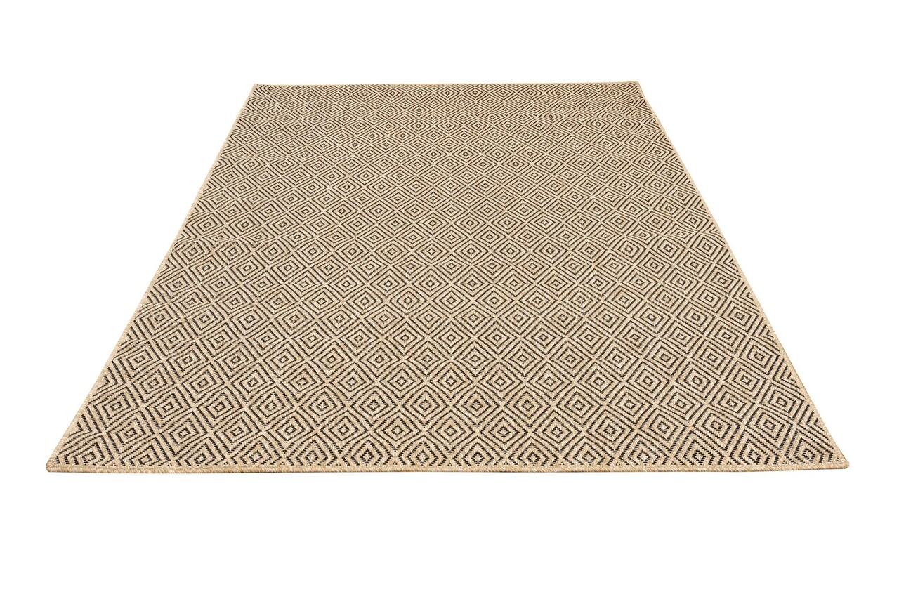 Jute-Look Outdoor-Teppich - Ceres Checkerot Natural / Schwarz Jute-Look Outdoor-Teppich - Ceres Checkerot Natural / Schwarz