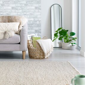 Mineralien Uni Teppich - Kurzflor - Wolle - Ball Modern - Natur / Beige Mineralien Uni Teppich - Kurzflor - Wolle - Ball Modern - Natur / Beige