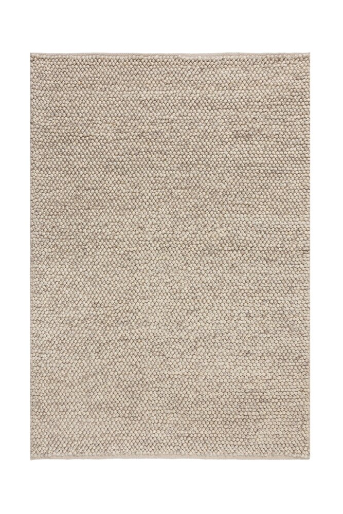 Mineralien Uni Teppich - Kurzflor - Wolle - Ball Modern - Natur / Beige