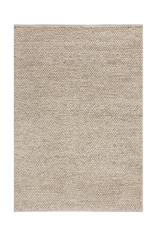 Mineralien Uni Teppich - Kurzflor - Wolle - Ball Modern - Natur / Beige