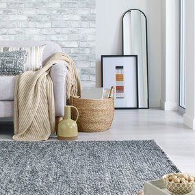Mineralien Uni-Teppich - Kurzflor - Wolle - Polka dot Modern - Grau Mineralien Uni-Teppich - Kurzflor - Wolle - Polka dot Modern - Grau