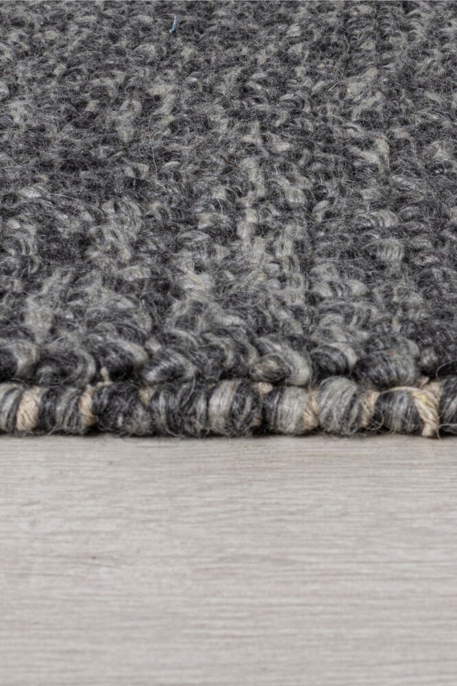 Mineralien Uni-Teppich - Kurzflor - Wolle - Polka dot Modern - Grau Mineralien Uni-Teppich - Kurzflor - Wolle - Polka dot Modern - Grau