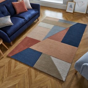 Alwyn Teppich - Kurzflor - 100% Wolle - Geo Modern - Multi Alwyn Teppich - Kurzflor - 100% Wolle - Geo Modern - Multi