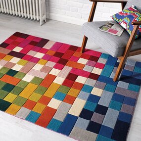 Teppich Lucea - Kurzflor - 100% Wolle - Blocked Modern - Multi Teppich Lucea - Kurzflor - 100% Wolle - Blocked Modern - Multi