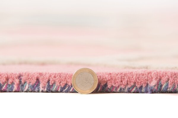 Reverie Teppich - Kurzflor - 100% Wolle - Barockes Design Modern - Rosa / Blau Reverie Teppich - Kurzflor - 100% Wolle - Barockes Design Modern - Rosa / Blau